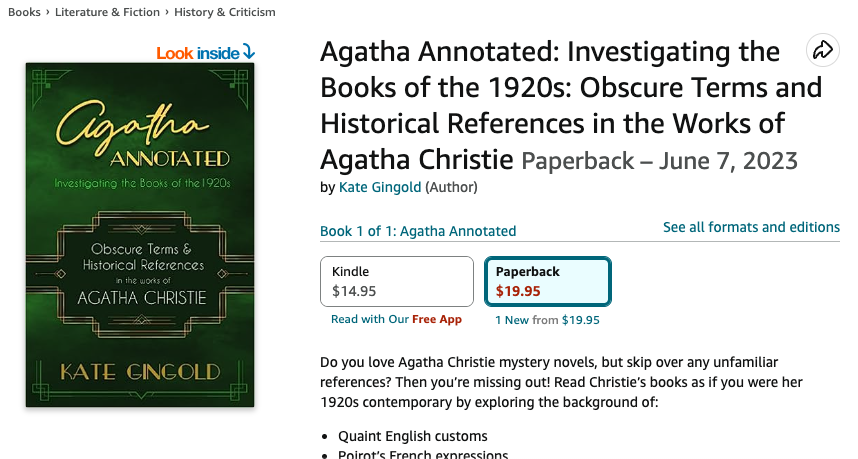 Agatha Annotated - Amazon Listing